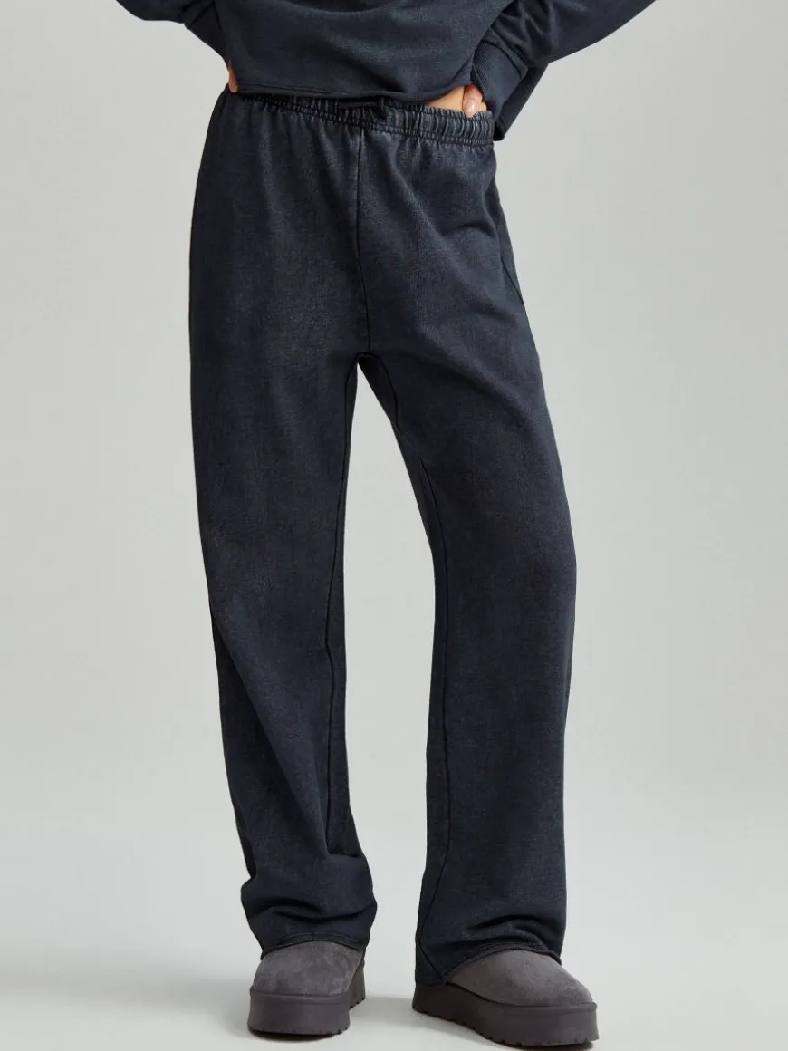 Spodnie dresowe z szeroką nogawką loungewear acid wash
