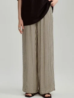 Spodnie wide leg w czarne paski