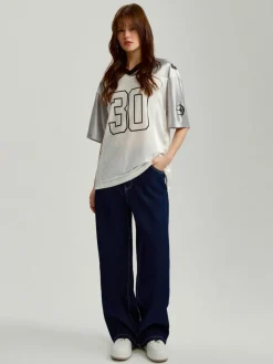 Sportowa koszulka oversize z nadrukiem 30