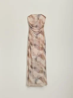 Sukienka maxi bandeau we wzór tie-dye