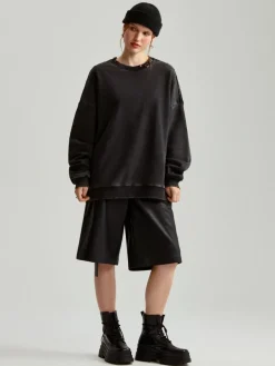 Szara bluza z długim rękawem crewneck