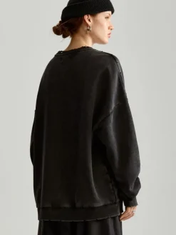 Szara bluza z długim rękawem crewneck