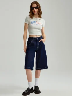 Szara koszulka slim fit z nadrukiem Little Rock