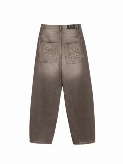 Szare jeansy baggy fit z mocnym efektem sprania PREMIÈRE