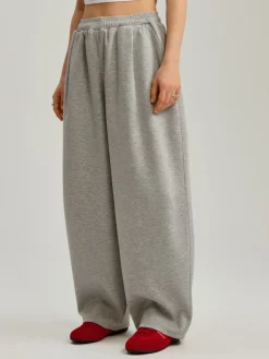 Szare spodnie dresowe balloon baggy fit