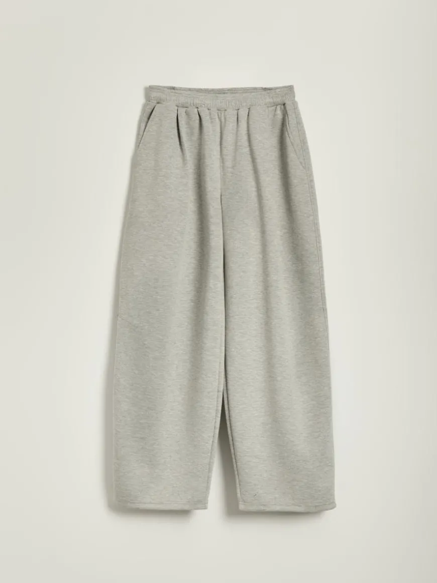 Szare spodnie dresowe balloon baggy fit