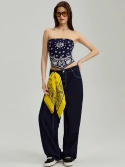 Top bandeau we wzór paisley