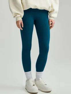 Turkusowe legginsy mid waist