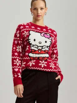 Świąteczny sweter Hello Kitty czerwony