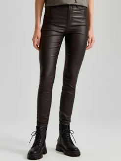 Woskowane spodnie czarne slim fit