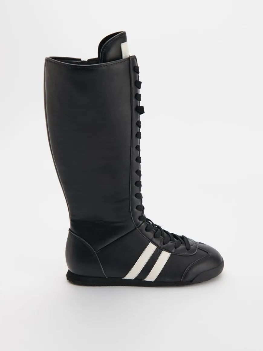 Wysokie buty w stylu bokserskim czarne