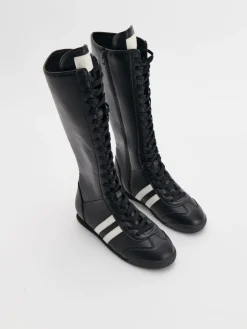 Wysokie buty w stylu bokserskim czarne