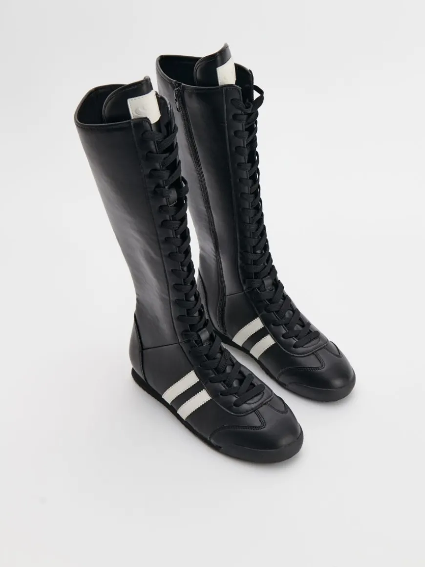 Wysokie buty w stylu bokserskim czarne