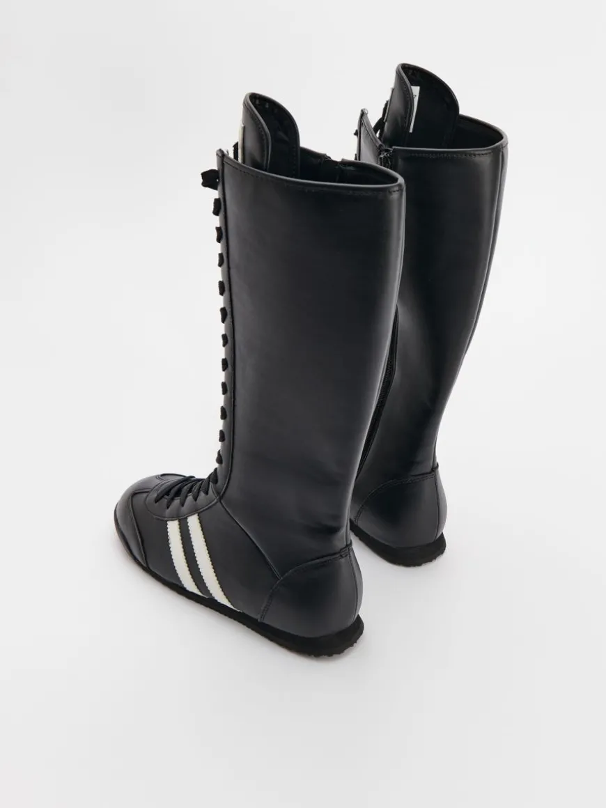 Wysokie buty w stylu bokserskim czarne