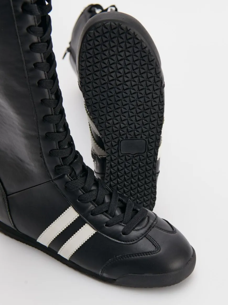 Wysokie buty w stylu bokserskim czarne