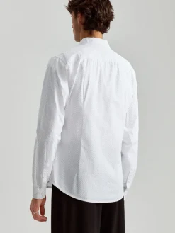 Wzorzysta koszula slim fit z popeliny biała