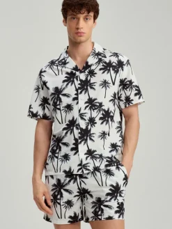 Zestaw: koszula i szorty we wzór palm