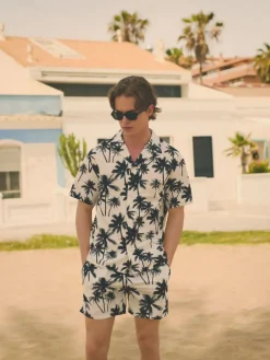 Zestaw: koszula i szorty we wzór palm