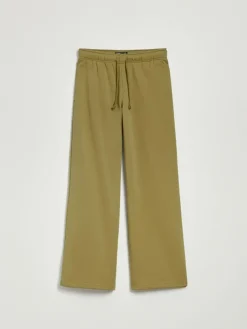 Zielone spodnie dresowe mid waist wide leg