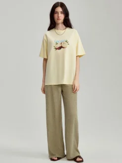 Zielone spodnie wide leg mid waist ze strukturą